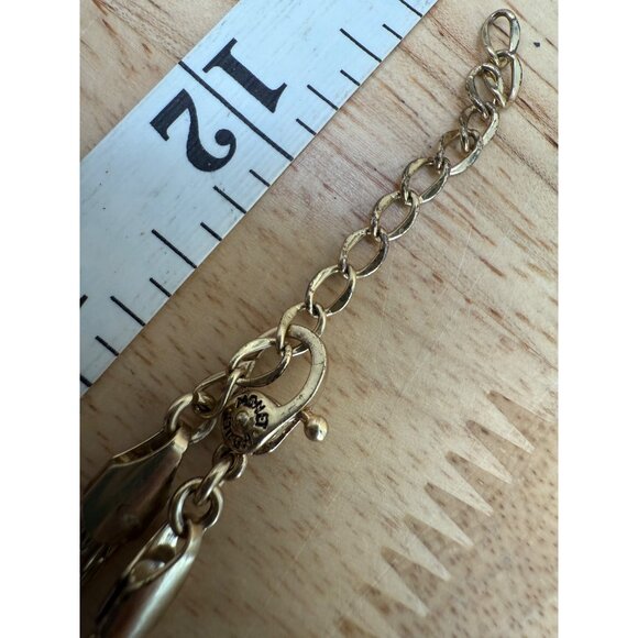 Monet Vintage Gold-Tone Multi-Strand Necklace With Red & Turquoise Cabochon Ston - Picture 4 of 8